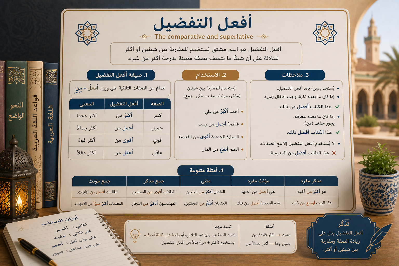 The comparative and superlative افعل التفضيل's cover image